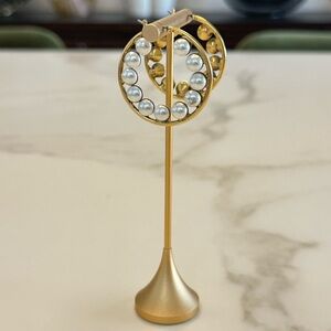 TOVA - Gold tone and Pearl Studded Hoop Earrings (for pierced ears)